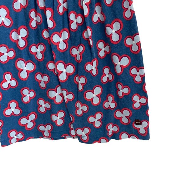 TEA Baby Girls Size 3 T-Shirt Dress Printed Red Blue Floral Ruffle Basic Vneck - Picture 7 of 7